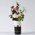 Modern simple flower vase set table decoration black white glod ceramic pot for indoor plants ceramic manufacturers